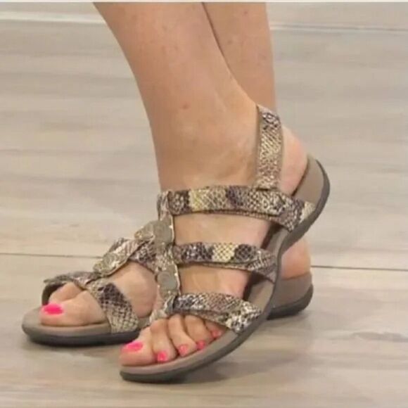 Vionic Rest Amber Natural Beige Snake Sandals in size 7 - Picture 1 of 8